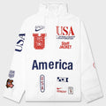 Woven Staff Jacket - White/Deep Royal Blue