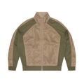MESH PANEL TRICOT TRACK JACKET [TAN / OLIVE]