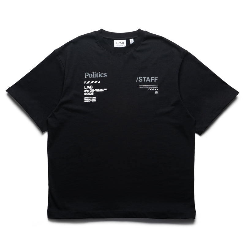 Politics x L/AB c/o Off-White Staff Tee - Black
