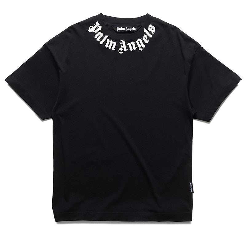 Palm Angels Neck Logo Tee - Black/Off White