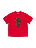 Faux Fur Leopard Tee Red