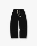 Initial Wide Leg Sweatpants - Jet Black