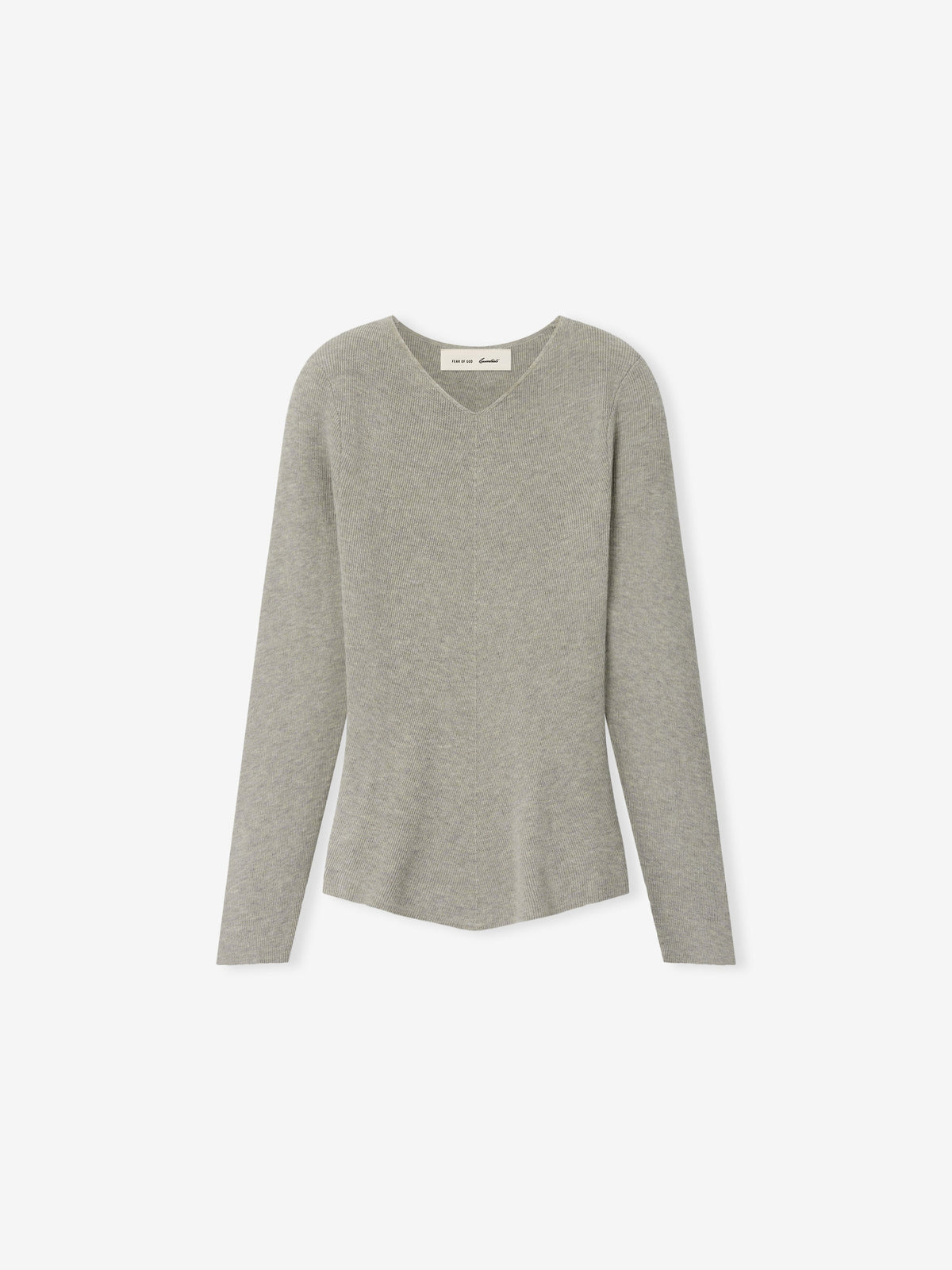 Womens Rib Knit Chevron V-Neck