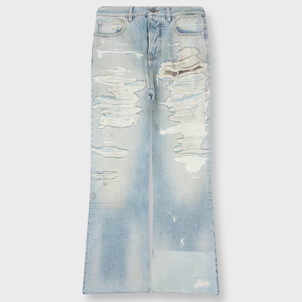 Repaired Boot Cut Jean - Mist Indigo
