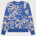 Bandana Knit Crewneck - Light Blue