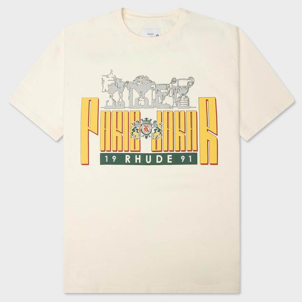 Rhude Trofeo Tee - Vintage White/Yellow/Green