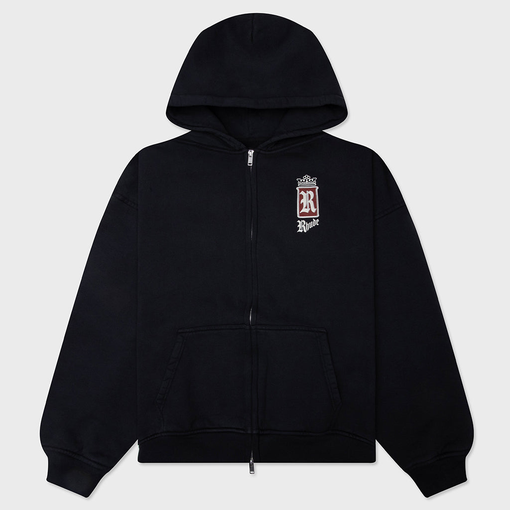 Rhude Fumar 91 Zip-Up Hoodie - Vintage Black/White