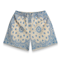 Screenprinted Paisley Cream Shorts