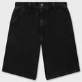 Single Knee Short - Black Stone Washed