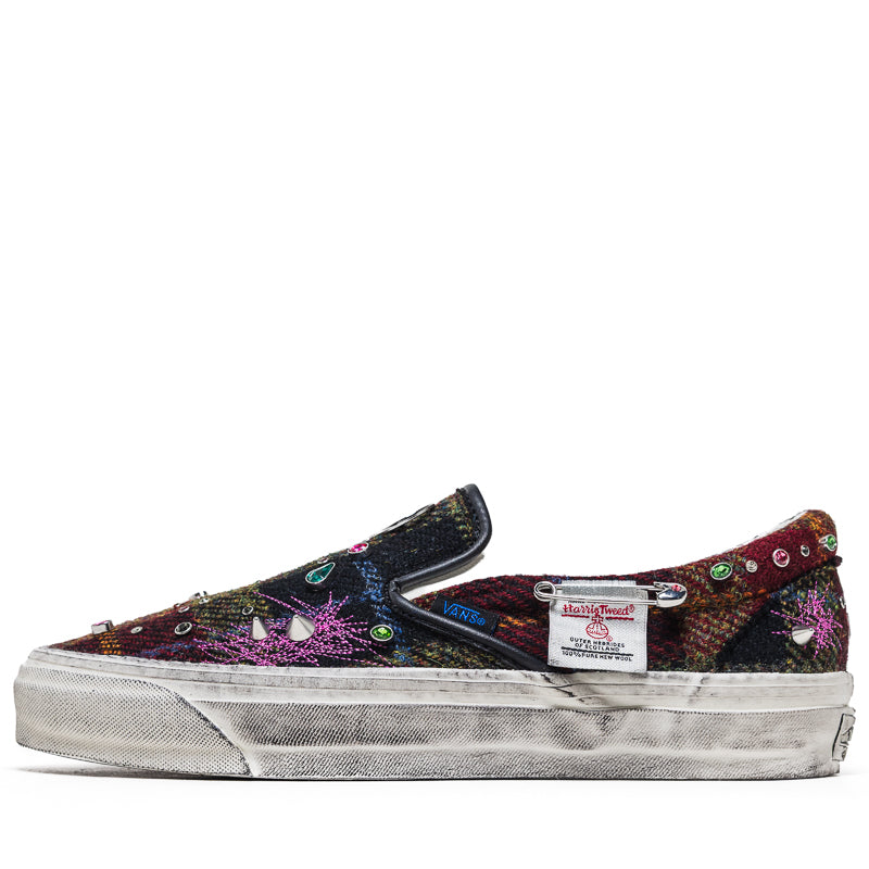 Harris Tweed x Vans LX Classic Slip On 98 - Red/Blue