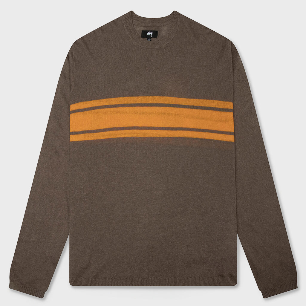Lightweight Striped Sweater - Brown