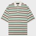 Striped OS Polo - Powder Teal