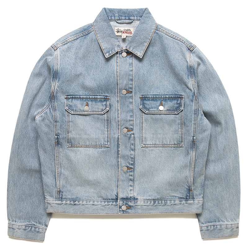 Stussy Denim Trucker Jacket - Light Wash Indigo