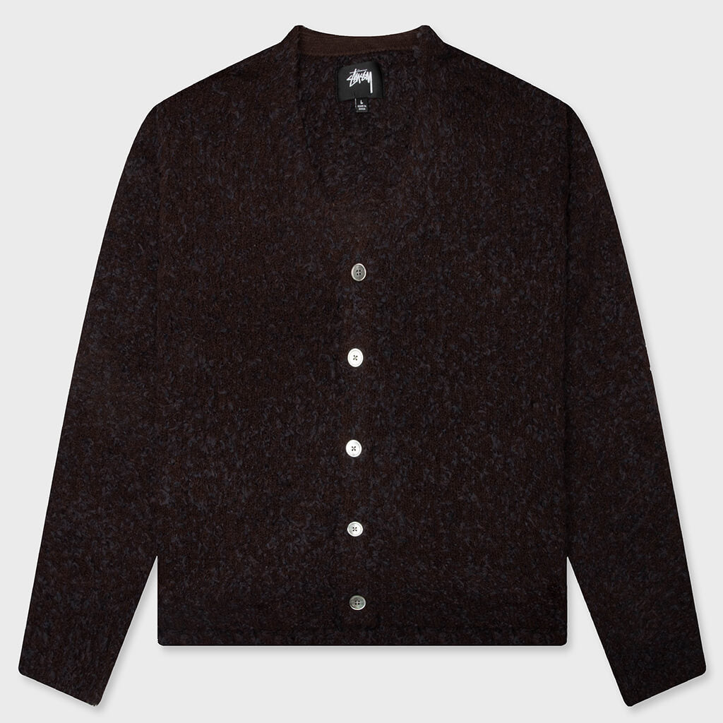 Textured Cardigan - Navy/Brown