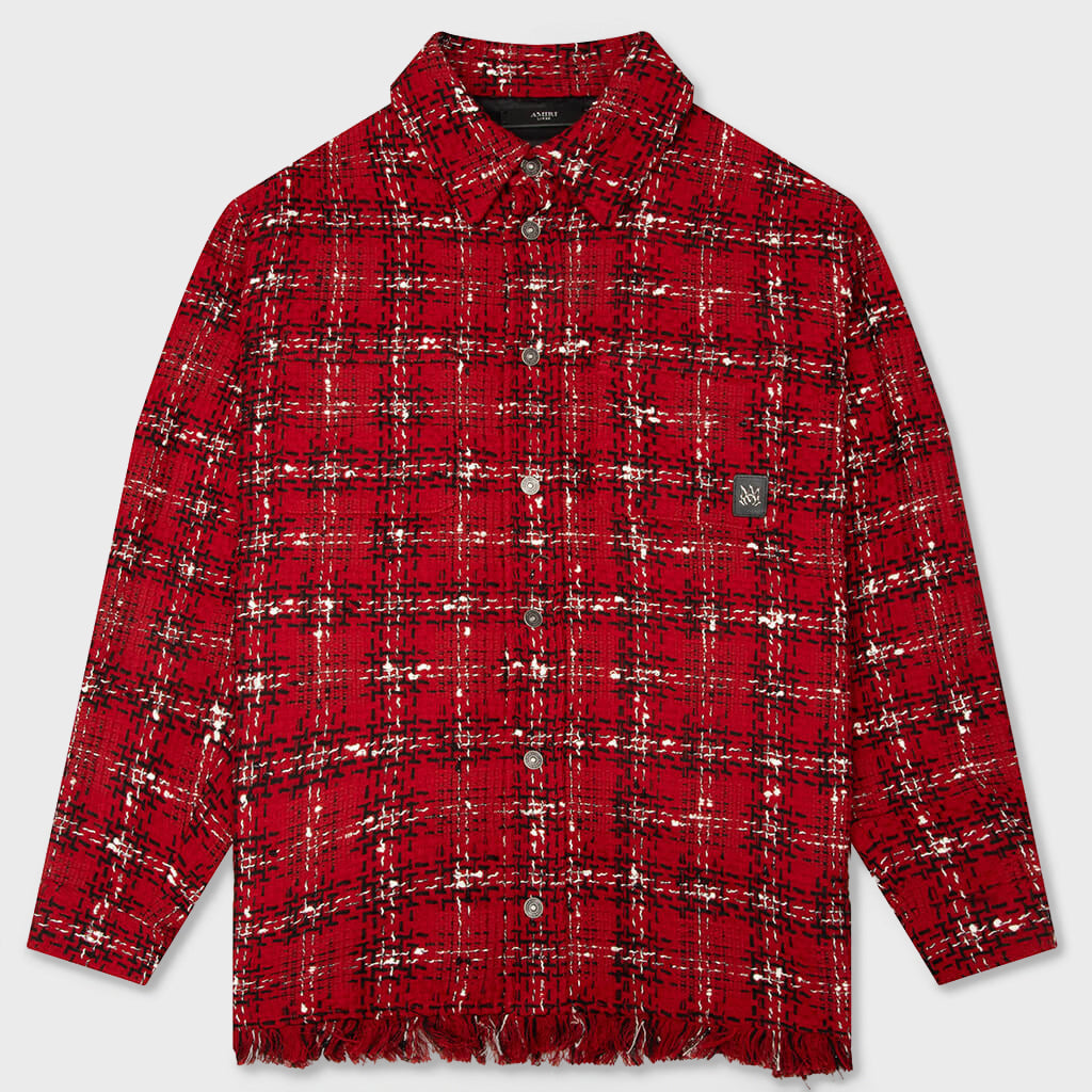 Tweed Flannel Overshirt - Red Rose
