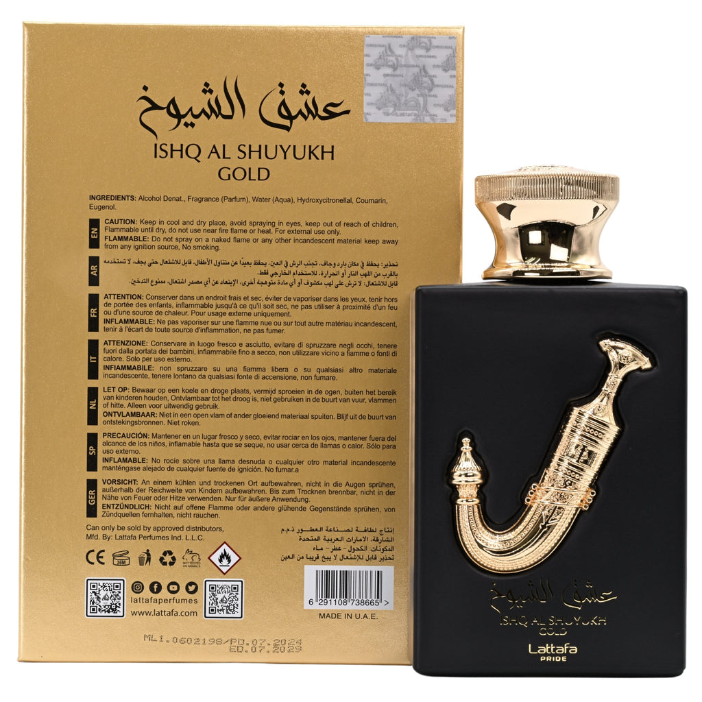 Ishq Al Shuyukh Gold by Lattafa perfume unisex EDP 3.3 / 3.4 oz New in Box