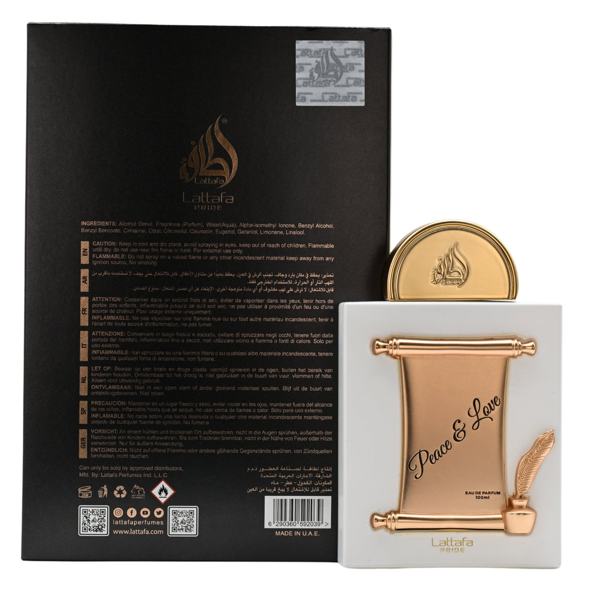 Pride Peace & Love by Lattafa perfume unisex EDP 3.3 / 3.4 oz New in Box