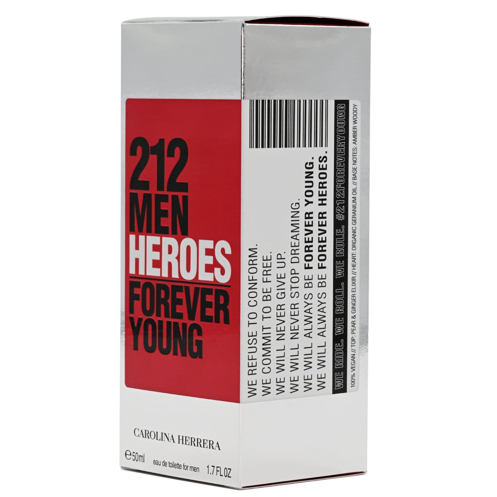 212 Men Heroes Forever Young by Carolina Herrera cologne EDT 1.7 oz New in Box