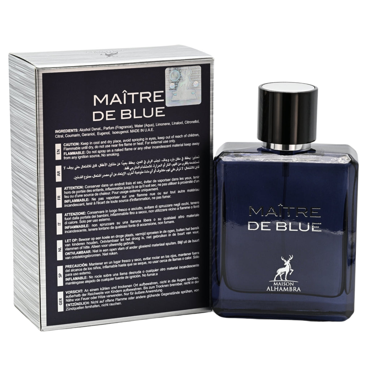 Maitre De Blue by Maison Alhambra for men EDP 3.3 / 3.4 oz New in Box