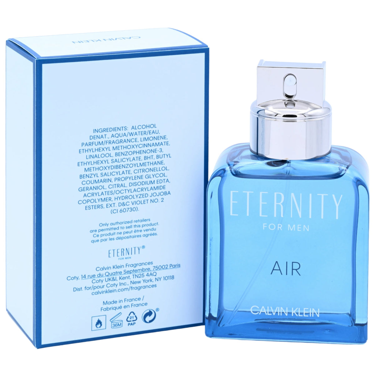 ETERNITY AIR by Calvin Klein 3.3 / 3.4 oz EDT Cologne for Men New In Box