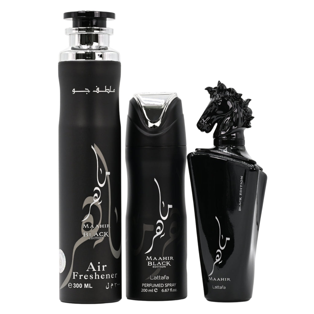 Maahir Black Edition by Lattafa for Unisex 3pcs Gift set New in Box