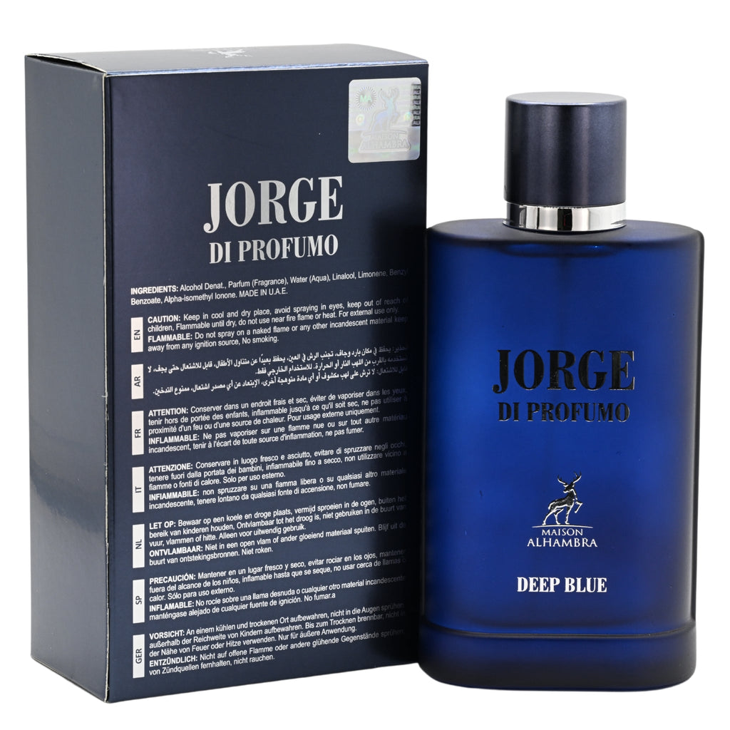 Jorge Di Profumo Deep Blue by Maison Alhambra men EDP 3.3 / 3.4 oz New in Box