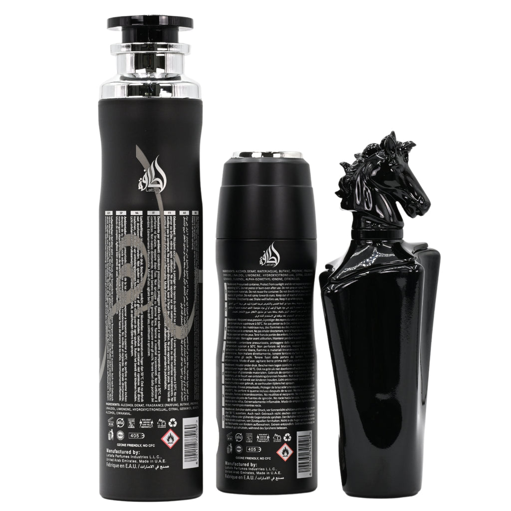 Maahir Black Edition by Lattafa for Unisex 3pcs Gift set New in Box