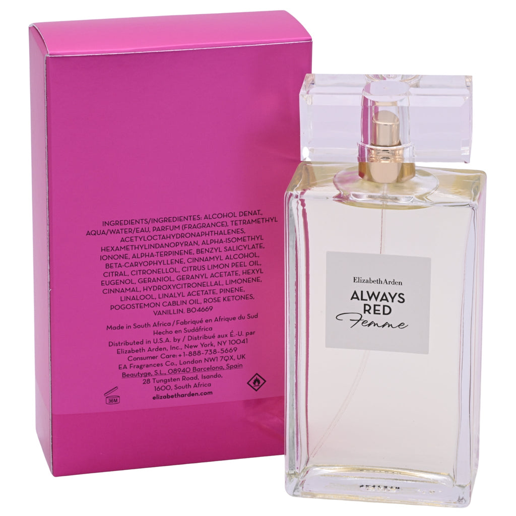 ALWAYS RED FEMME by Elizabeth Arden 3.4 oz EDT Perfume For Women New in Box