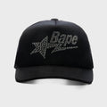 Women's Crystal Stone Bape STA Logo Mesh Cap - Black