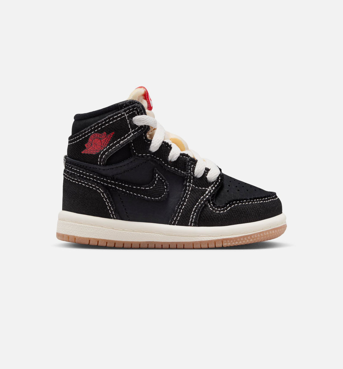 Air Jordan 1 Retro High OG Flight Club Infant Toddler Lifestyle Shoe - Black/Sail/Gum Medium Brown/University Red