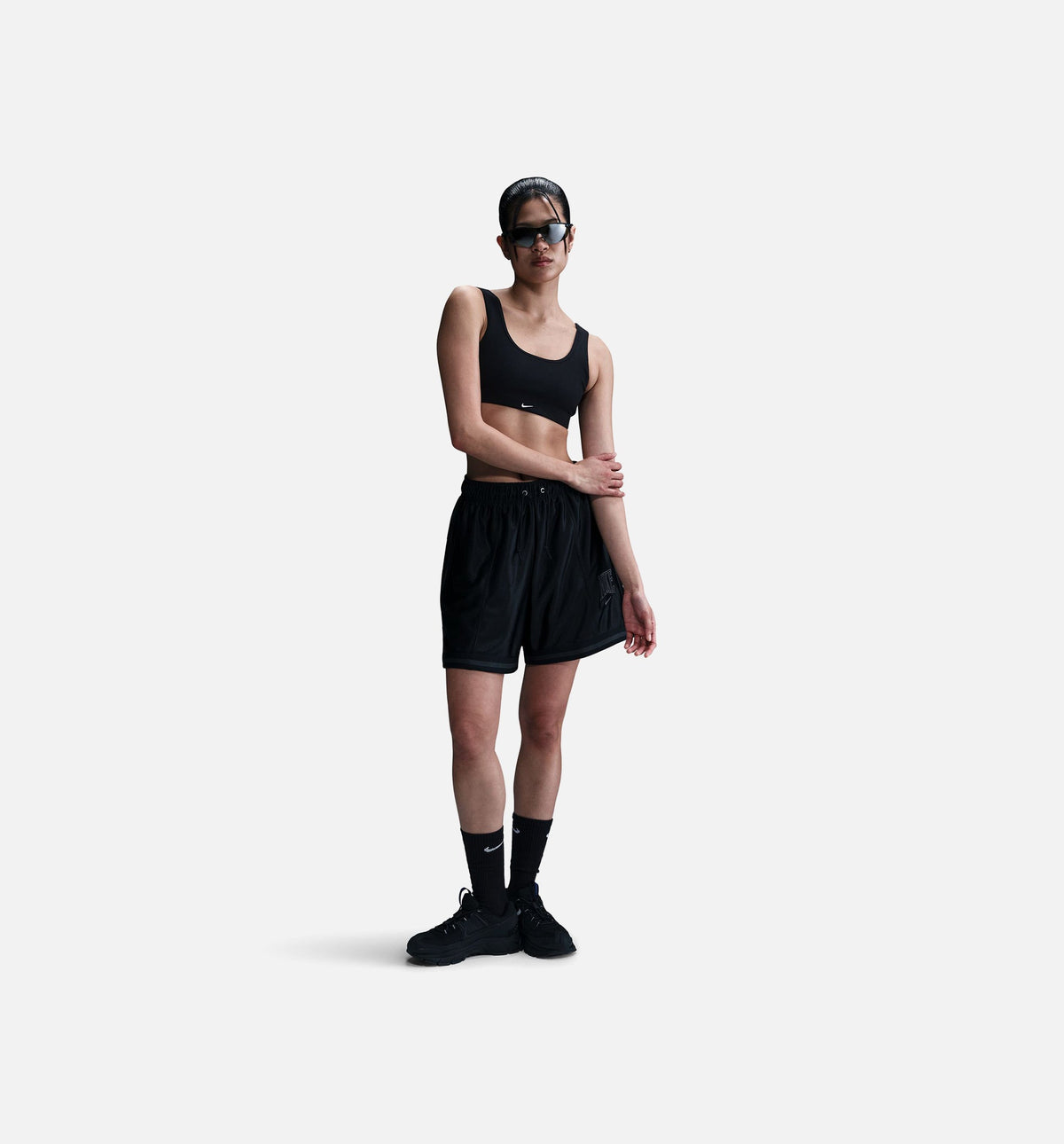Loose 6" Mid Rise Graphic Satin Womens Short -  Black/Anthracite/Anthracite