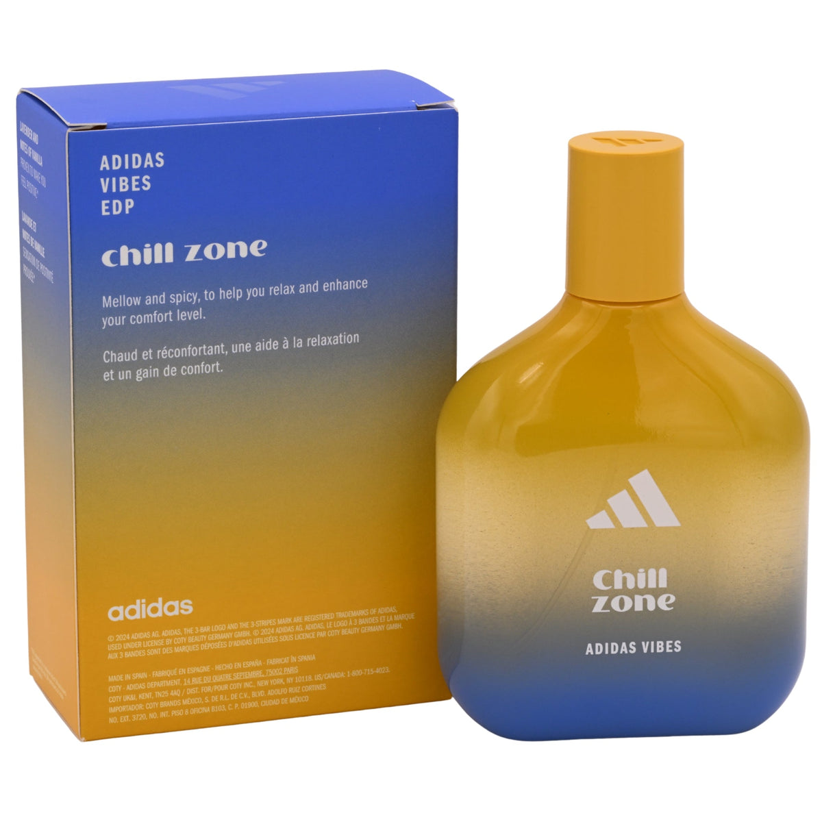 Adidas Vibes Chill Zone Eau de Parfum (EDP) Spray Unisex 3.3 oz / 100 ml New Retail Box