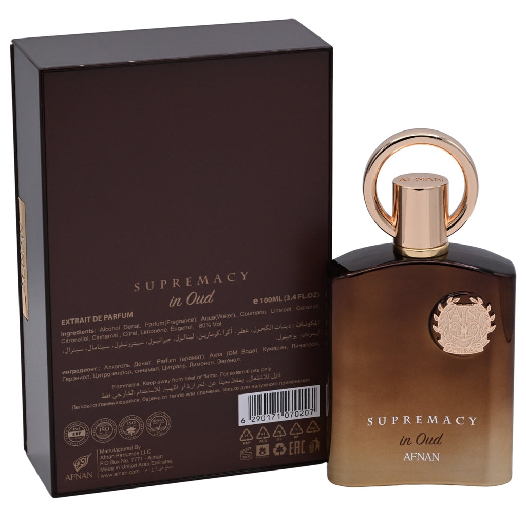 AFNAN Supremacy In Oud Extrait  de Parfum Spray for Men, 3.4 fl oz (100ml) - Afnan Perfumes