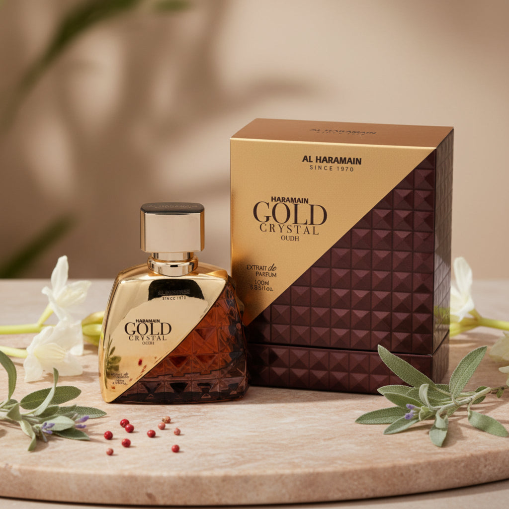 Al Haramain Gold Crystal Oudh Extrait de Parfum Spray Unisex 3.33 oz (100ml) New Retail Box