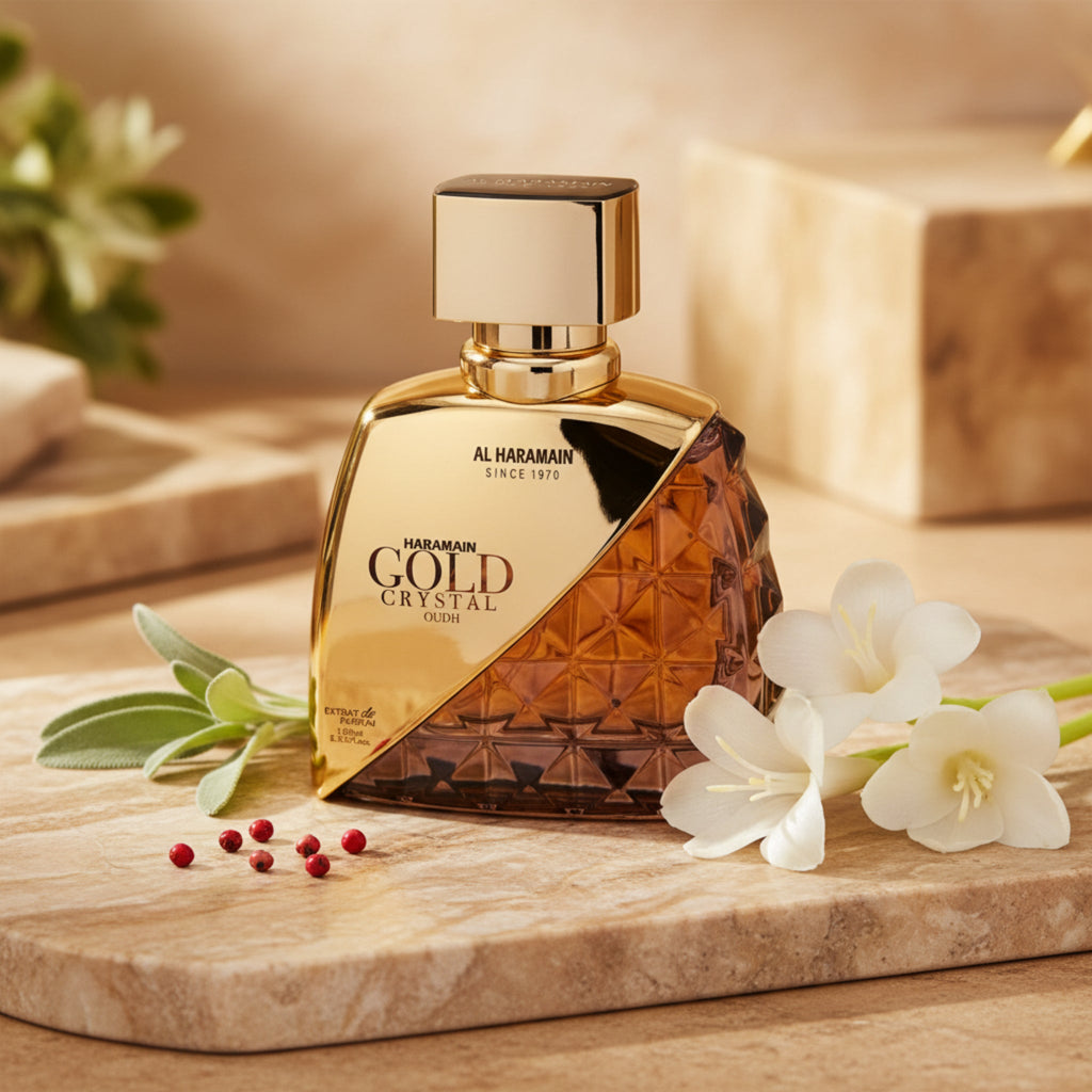 Al Haramain Gold Crystal Oudh Extrait de Parfum Spray Unisex 3.33 oz (100ml) New Retail Box
