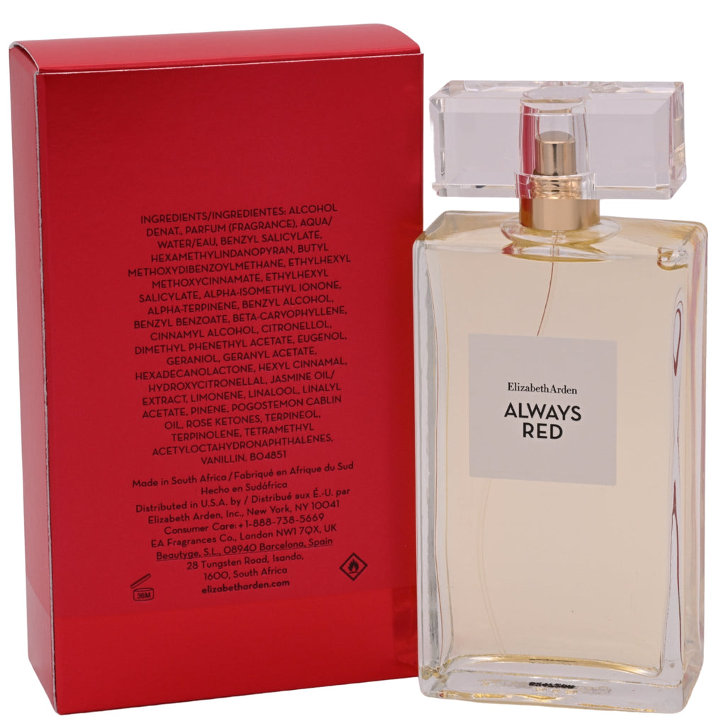 ALWAYS RED by Elizabeth Arden EDT Perfume 3.4 3.3 oz NEW IN BOX