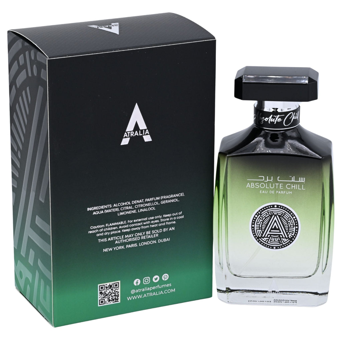 Atralia Absolute Chill Eau de Parfum Spray for Men 3.4 fl oz New Retail Box