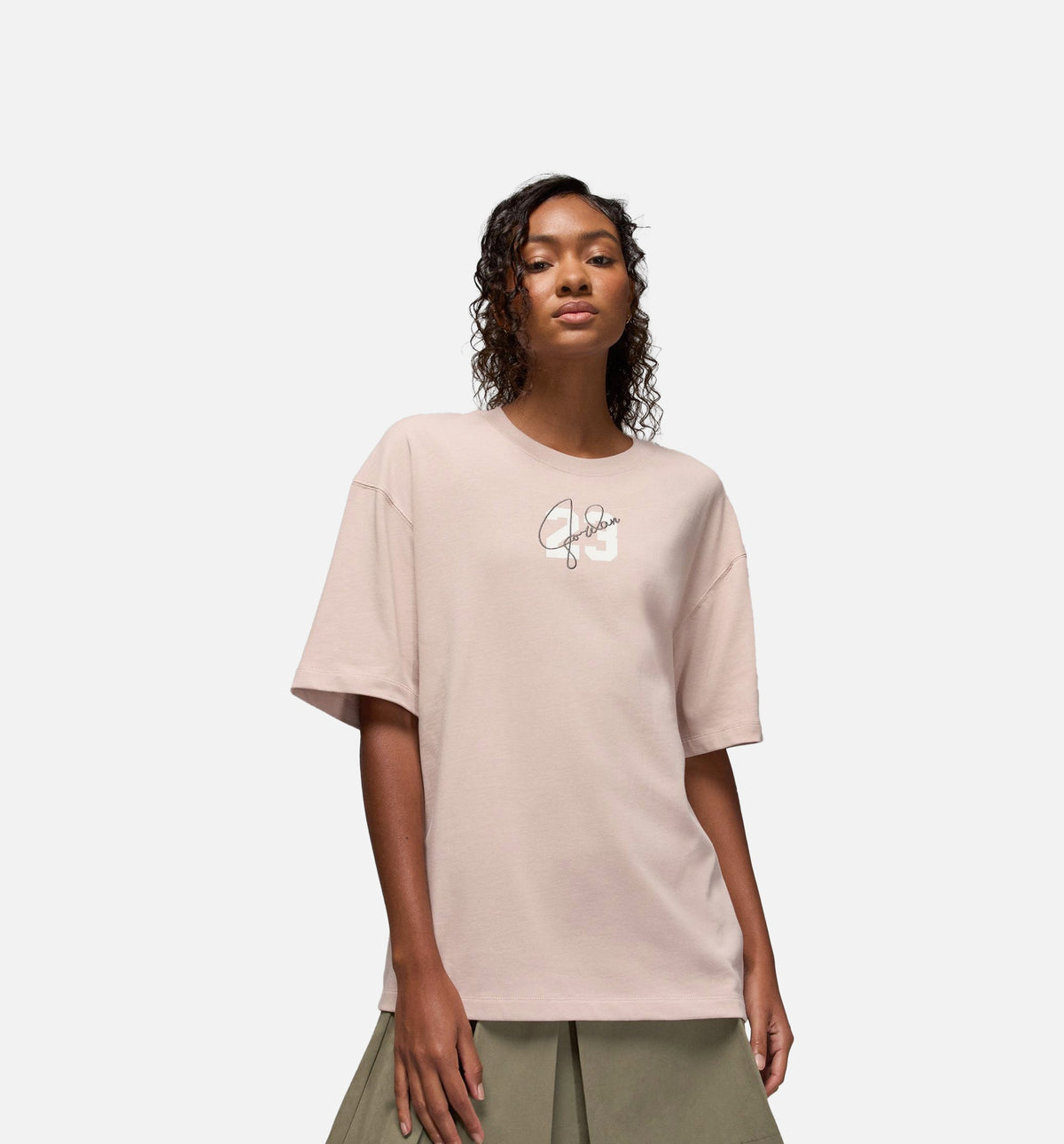 Brooklyn Essentials Graphic Womens Short Sleeve Shirt - Fossil Stone