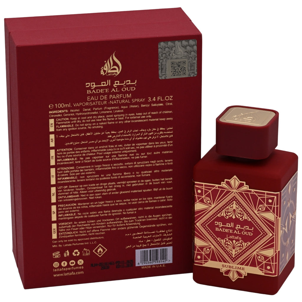 Bade'e al Oud Sublime by Lattafa cologne for men EDP 3.3 / 3.4 oz New in Box