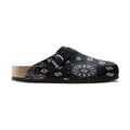 Black Suede Paisley Clogs