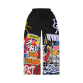 Black Patchwork Baggy Sweatpants