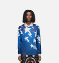 Bape Star Mens Long Sleeve Jersey - Medium Blue Denim