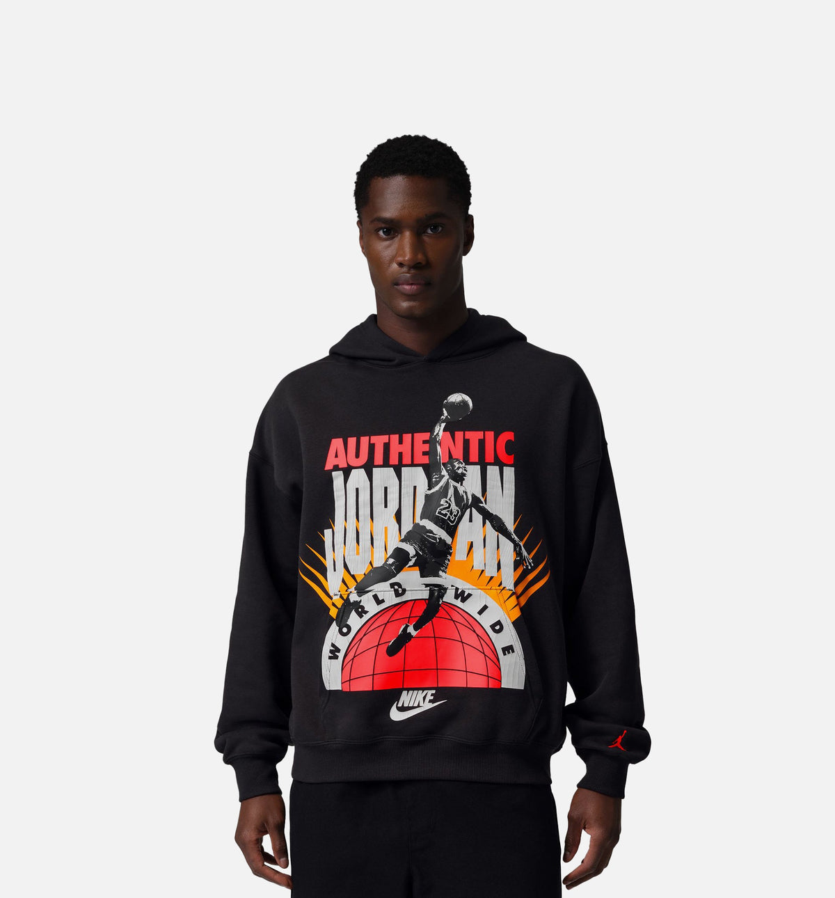Jordan Brooklyn Fleece Pullover Mens Hoodie - Off Noir/Infrared 23