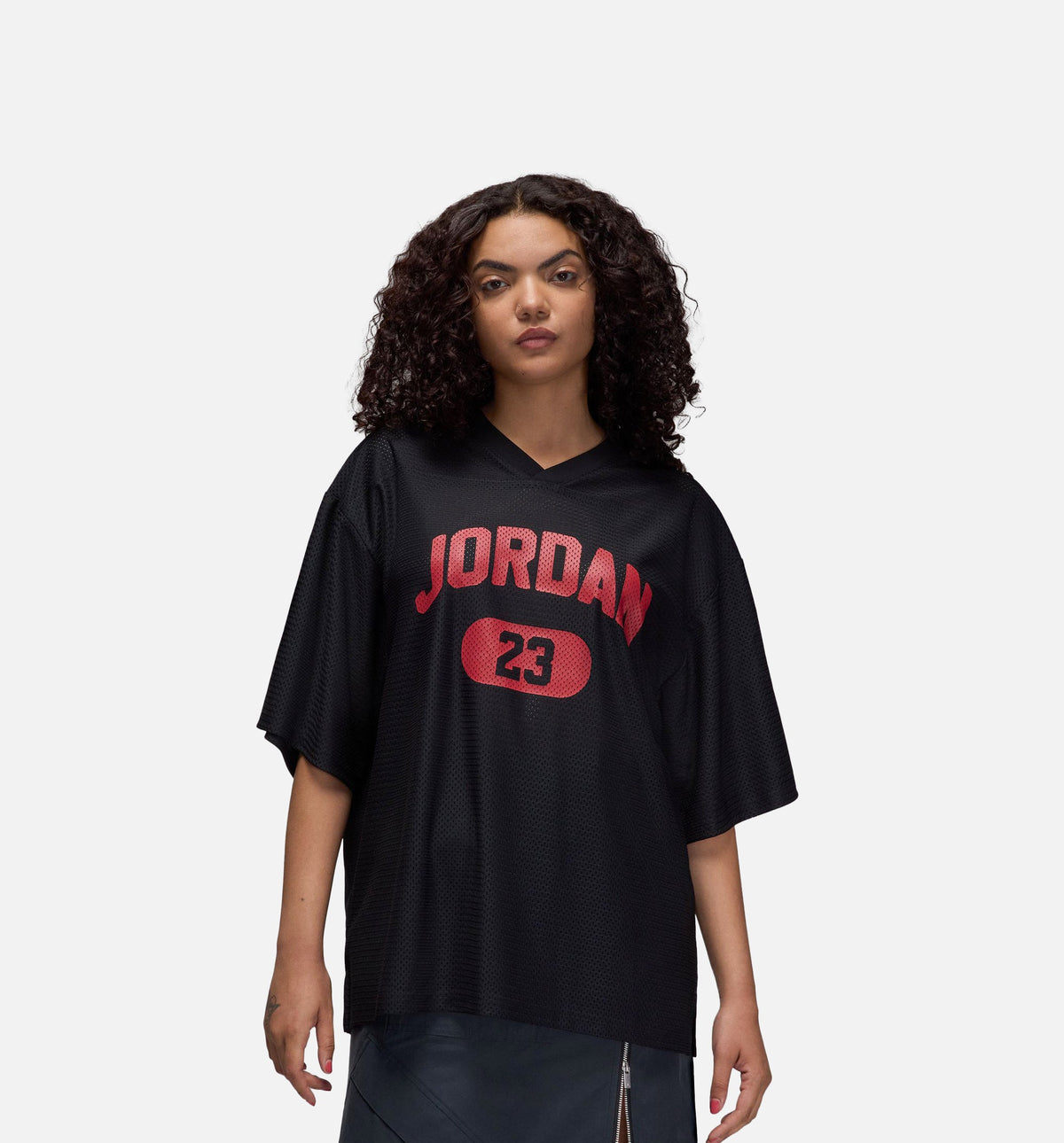 Brooklyn 23 Mesh Womens Jersey - Black/Gym Red