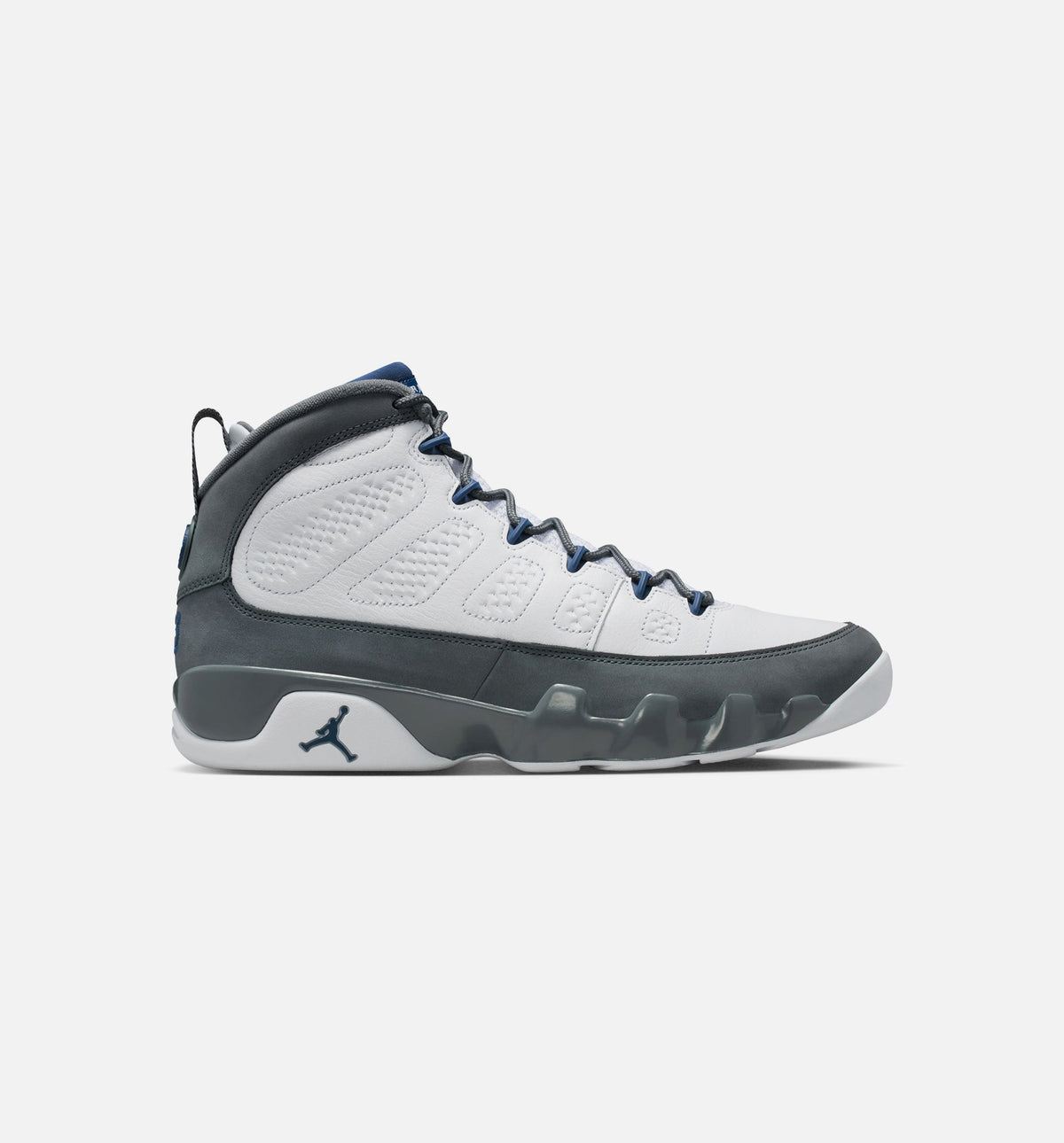 Air Jordan 9 Retro Flint Grey and French Blue Mens Lifestyle Shoe - White/French Blue/Flint Grey
