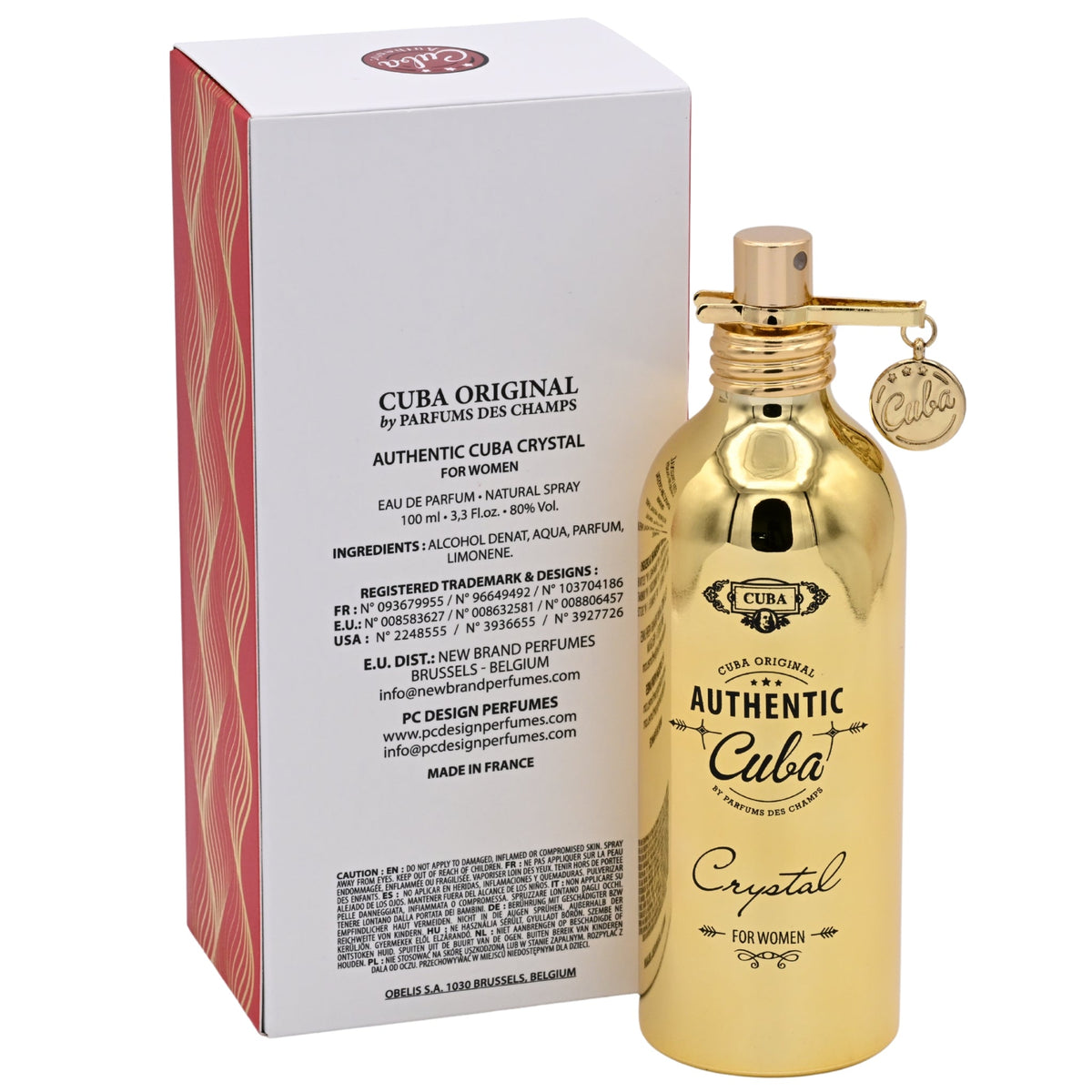 Cuba Authentic Crystal Eau de Parfum Spray for Women 3.3 oz (100 ml) by Cuba