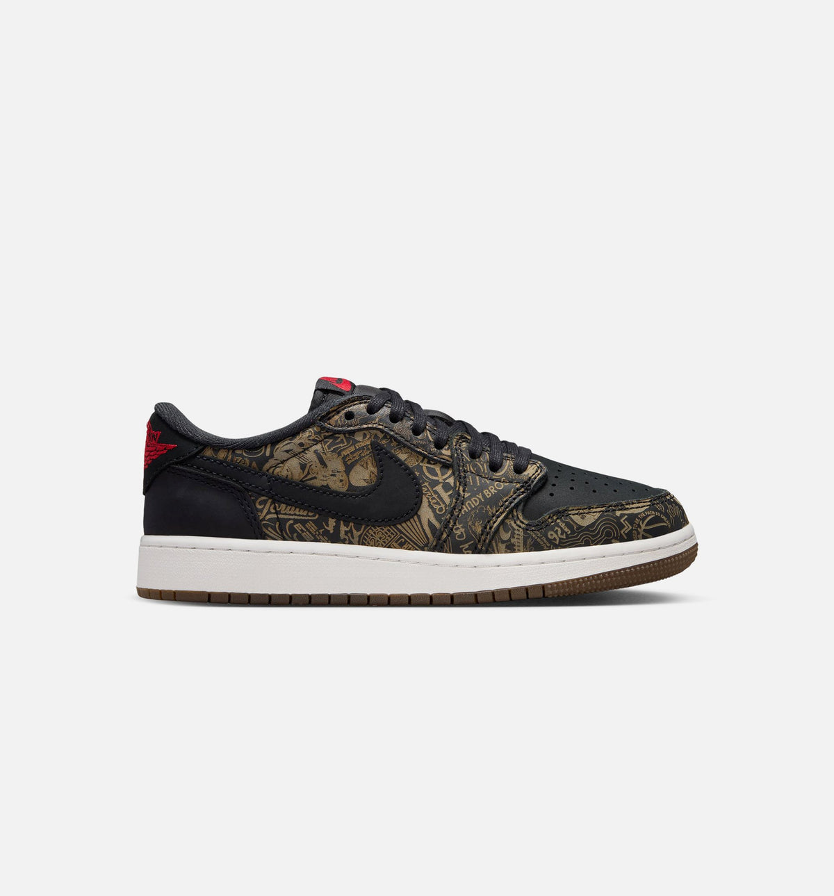 Air Jordan 1 Retro Low OG Laser Black And Varsity Red Grade School Lifestyle Shoe - Black/Varsity Red/Summit White Free Shipping
