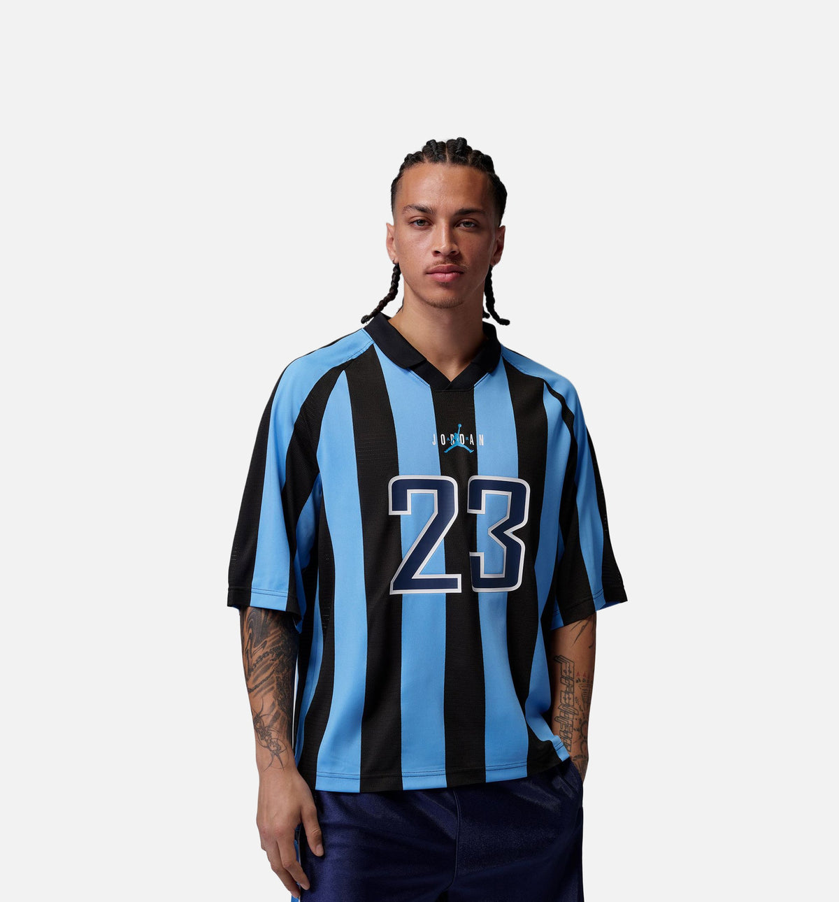Brooklyn Terrace Mens Short Sleeve Shirt - University Blue/Black