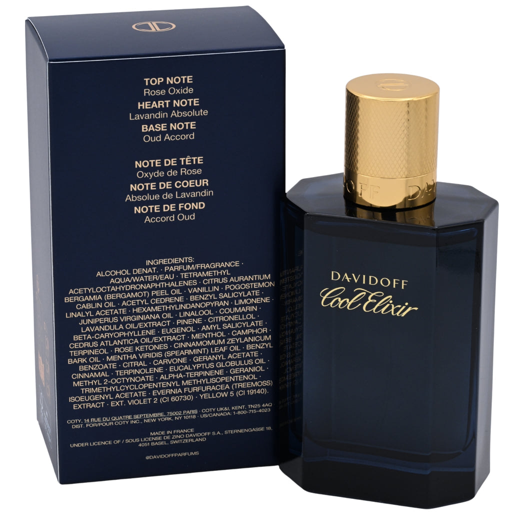 Davidoff Cool Elixir Parfum Intense Spray for Men 3.4 oz (100 ml) New Retail Box