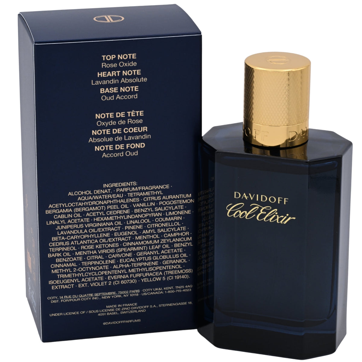 Davidoff Cool Elixir Parfum Intense Spray for Men 3.4 oz (100 ml) New Retail Box